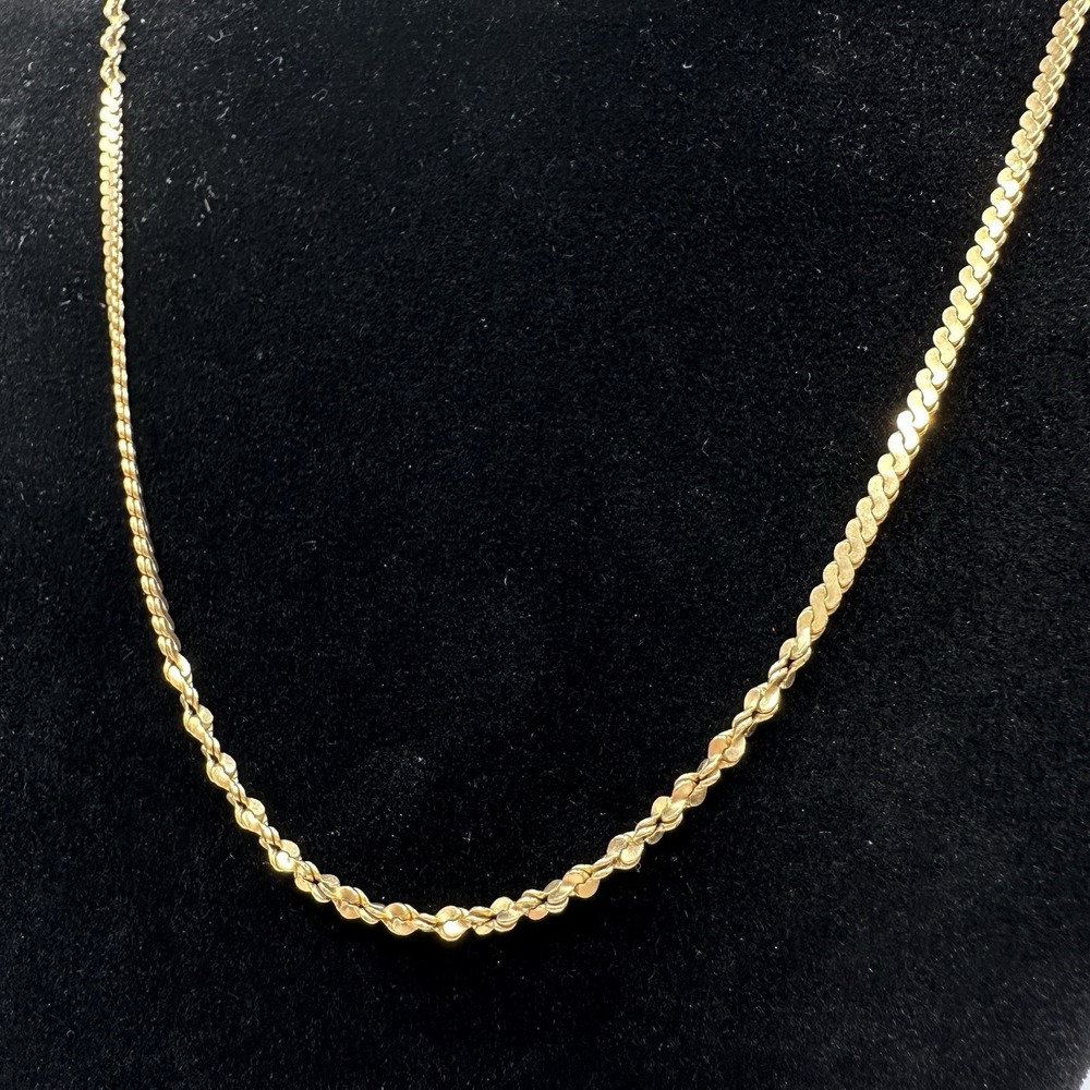 Dainty Gold Filled Chain 14KGF 18" Flat S-Links With a Twist
